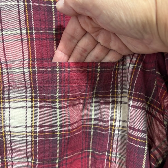 Vintage Eddie Bauer ladies boxy button down plaid top made in Hong Kong sz Large - Picture 9 of 15